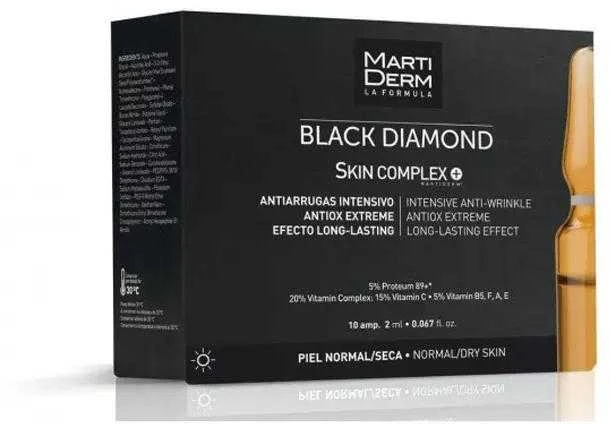 Martiderm Black Diamond Skin Complex+ Veido ampulės su vitaminų ir antioksidantų kompleksu, 10x2ml