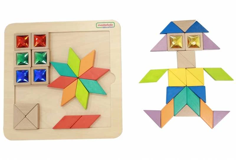 Masterkidz „MasterKid Mosaic“ galvosūkio mokymosi spalvos ir formos Tangram Montessori