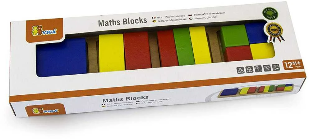 Medinė galvosūkio viga matematiniai blokai yra 11 elementų frakcijos