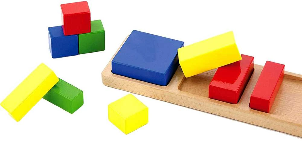 Medinė galvosūkio viga matematiniai blokai yra 11 elementų frakcijos