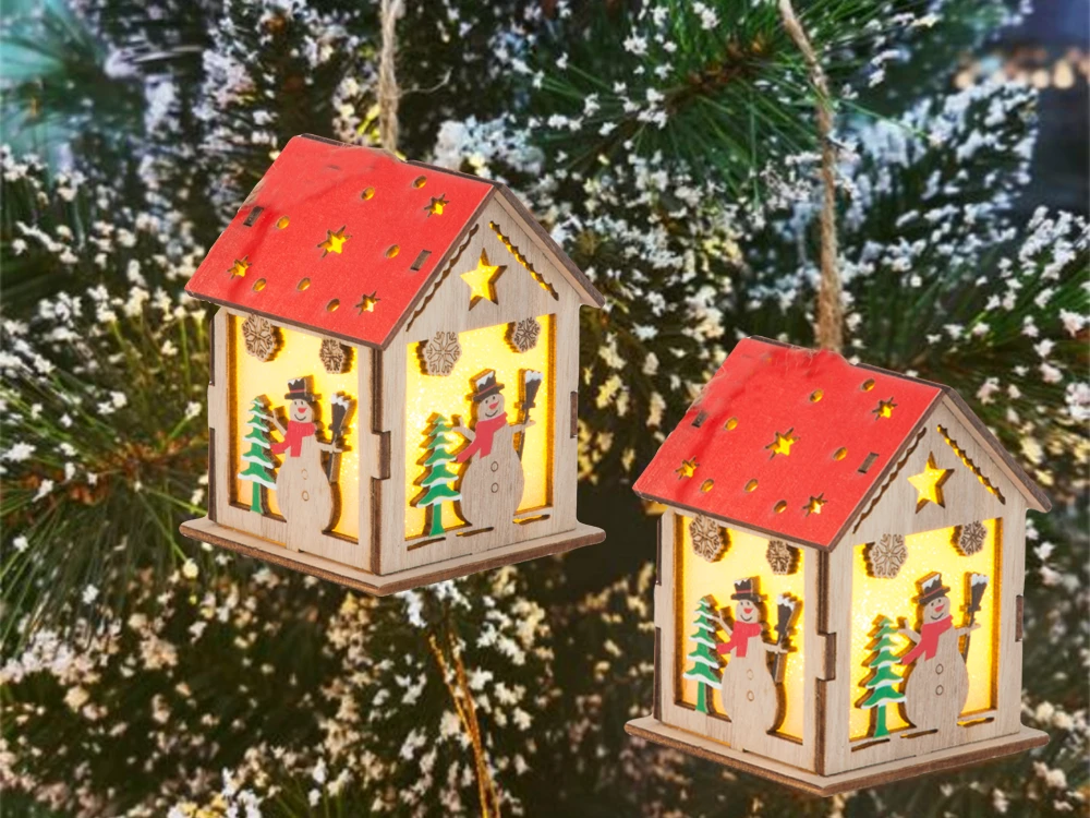 Medinis kabantis žibintas su LED apšvietimu, 9x7 cm