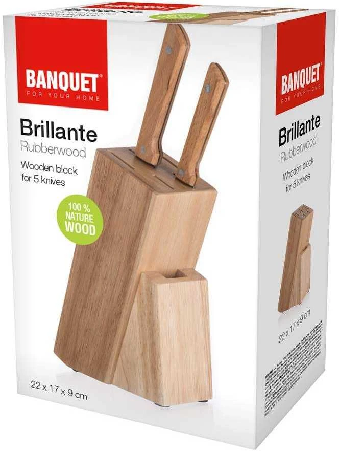 BANQUET Medinis stendas už 5 „Brilante“ peilius 22x17x9 cm