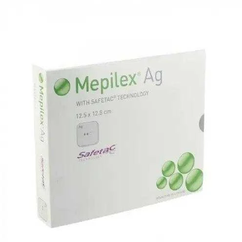 Safetac Mepilex Ag 12,50 X 12,50 cm 5 vnt