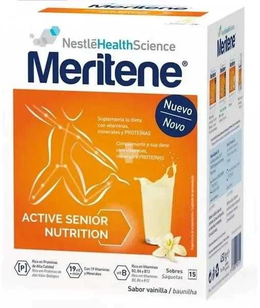 Meritene Meriteno vanilės skonio kokteiliai 15 vnt