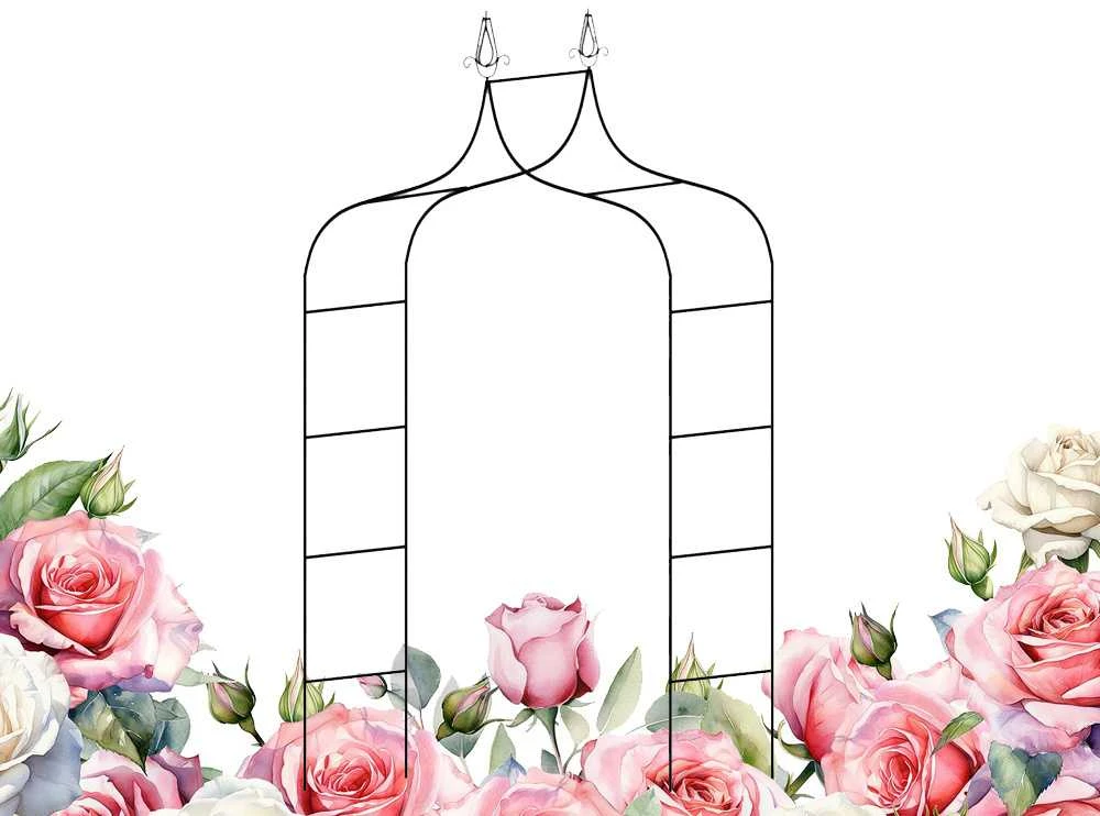 Metalinė pergola gėlėms ir vijokliniams augalams