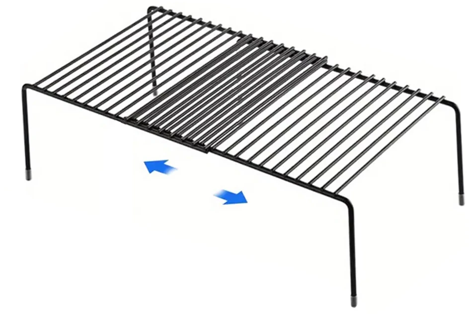 Reguliuojamo pločio metalinė lentyna, juoda