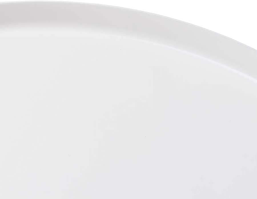 Metalinis apvalus stalas Loft stiliaus - baltas