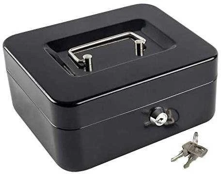 Metal money box safe key documents