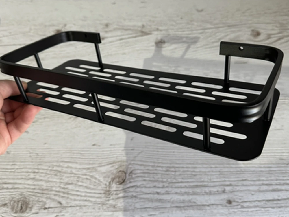 Metalinė vonios lentyna loft stiliaus, juoda, 40x13 cm