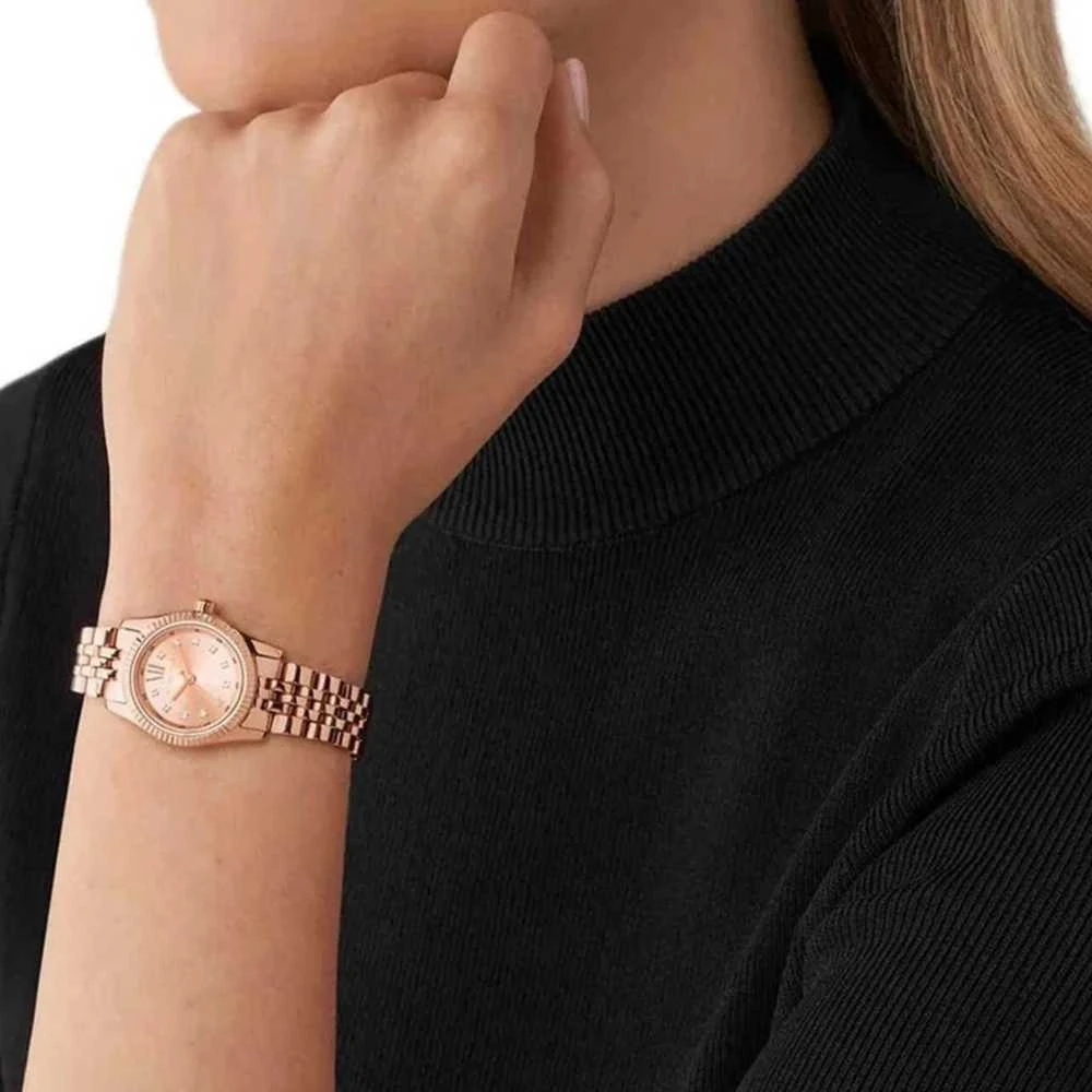„Moteriškas laikrodis MICHAEL KORS MK4739 Lexington Peve“ rožinio aukso spalvos nerūdijančio plieno 26 mm + dėžutė