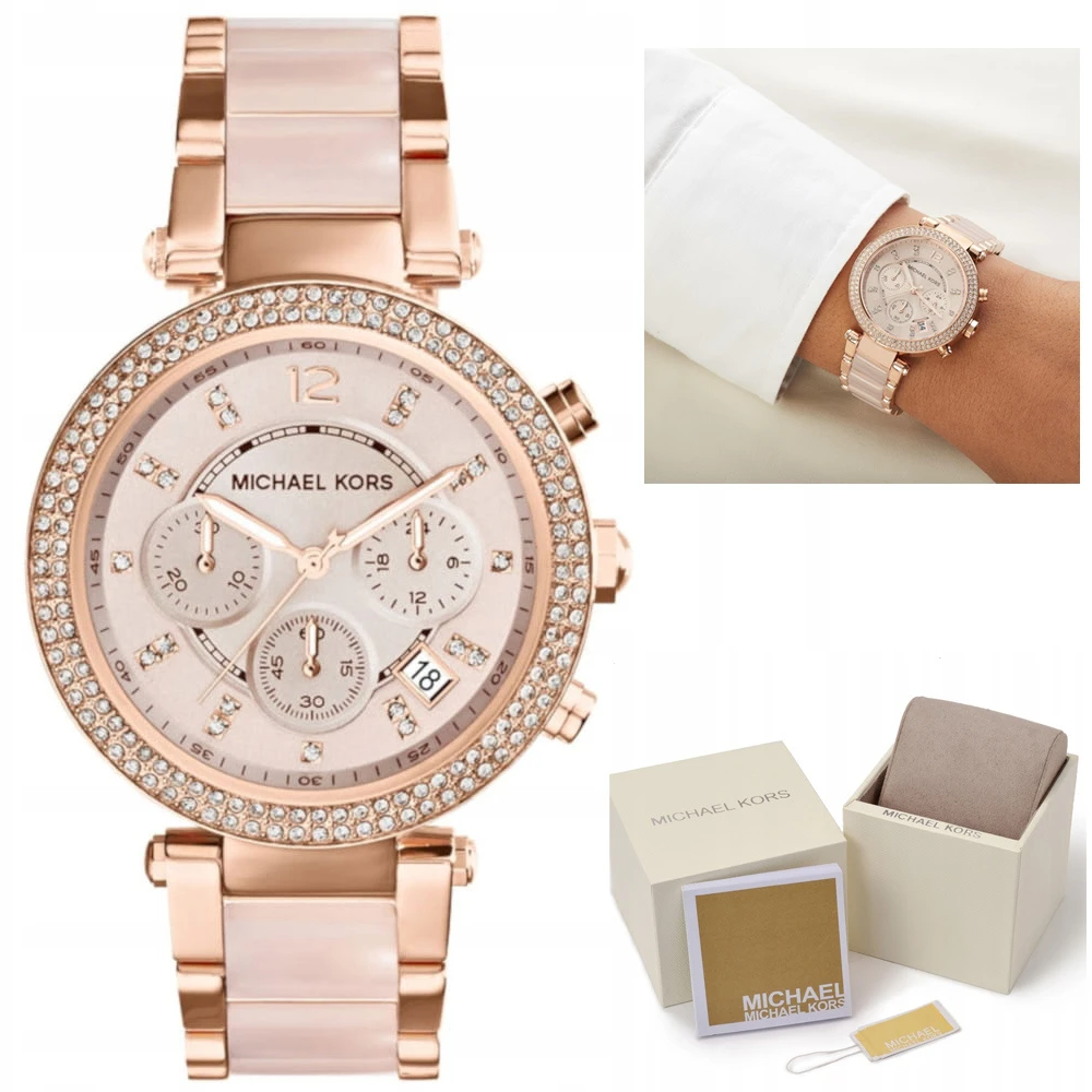 Moteriškas laikrodis Michael Kors Parker, rožinio aukso spalvos