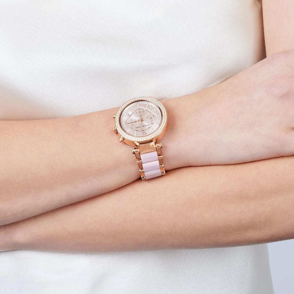 Moteriškas laikrodis Michael Kors Parker, rožinio aukso spalvos