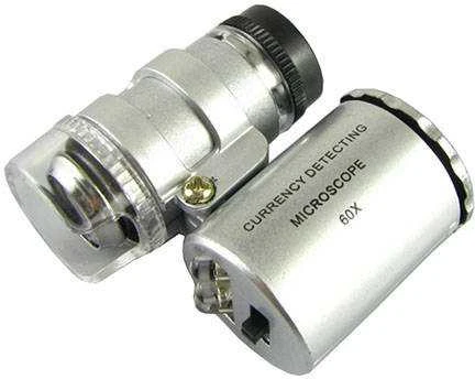 Kišeninis mikroskopas su 60x didinimu ir LED apšvietimu