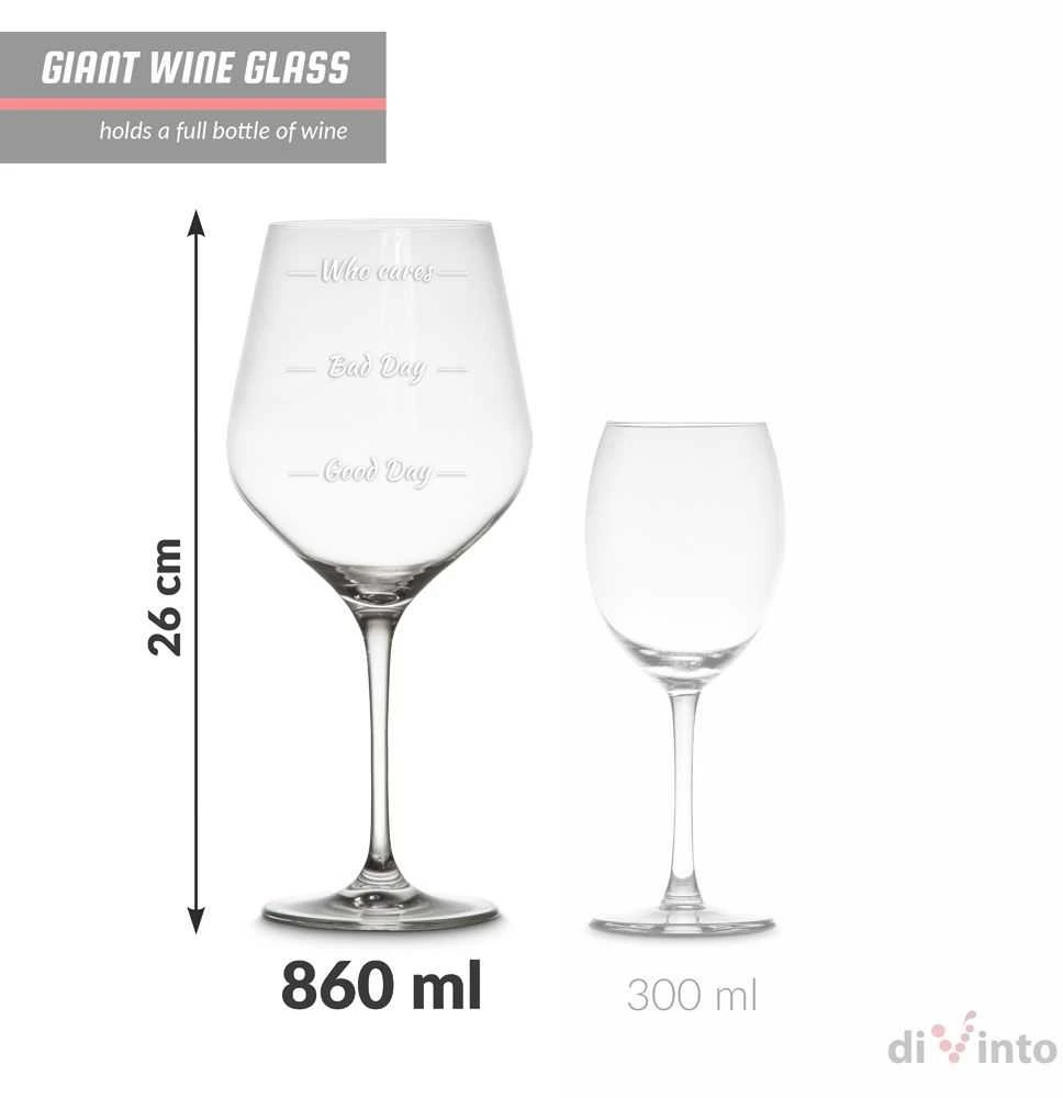 Divinto XXL Vyno taurė "Who cares" (860ml)