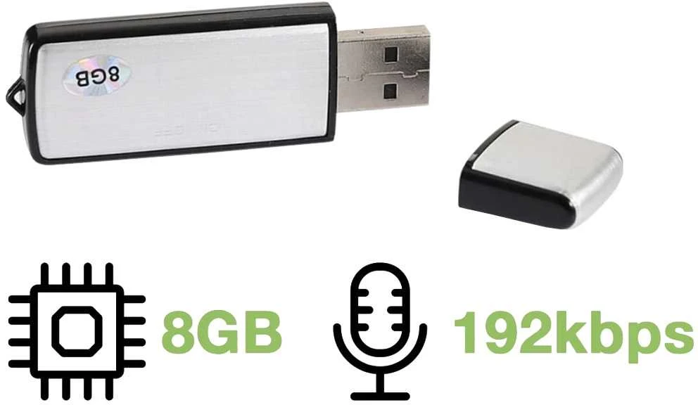 Mini diktofonas su USB atmintine 8GB