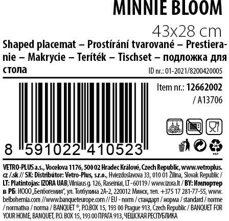 Minnie Bloom formos plastikinė kilimėlis 43x28cm