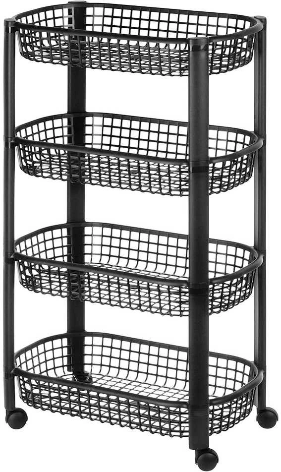 Mobilus stalčius 4 lygių su ratukais 46,5x26x79 cm - Vonios ir virtuvės trolis