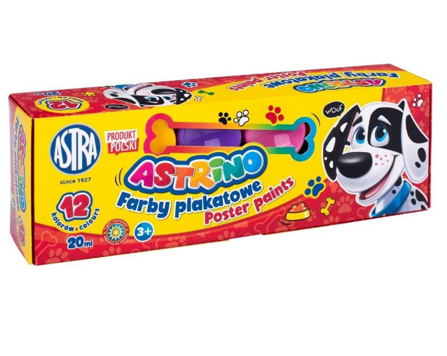 Mokyklos plakatas dažo 12 spalvų 20 ml „Astrino Astra“