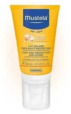 Mustela Baby Spf50+ Very High Protection Sun Lotion itin aukštos apsaugos nuo saulės losjonas kūdikiams 40ml