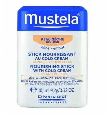 Mustela Baby Nourishing Stick With Cold Cream pieštukinis maitinamasis kremas kūdikiams, 10,1 ml
