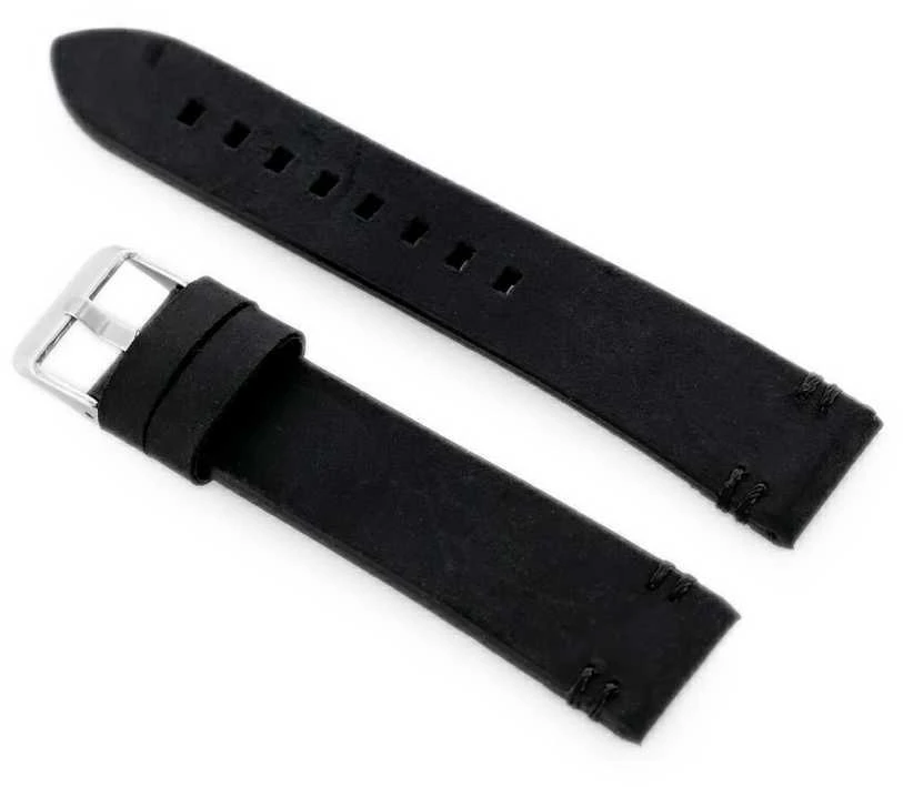 Pacific W110 leather watch strap - juodas - 22mm