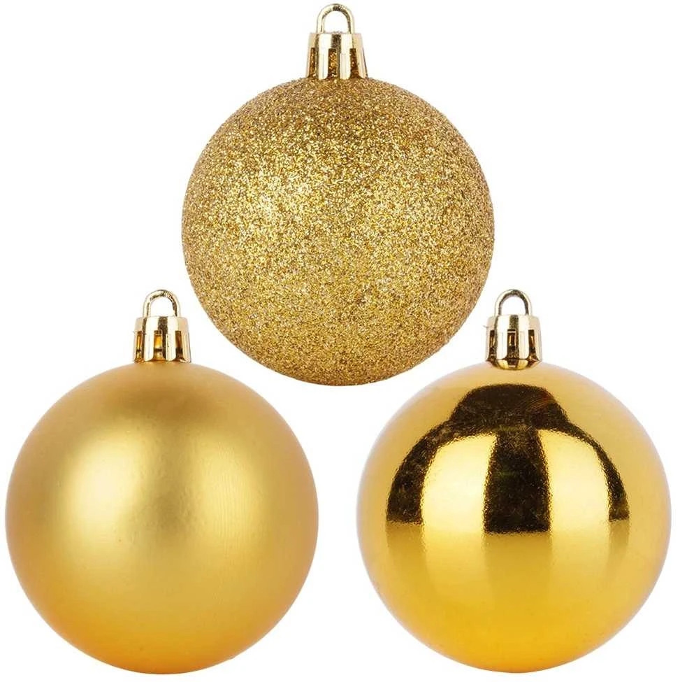 Christmas Decoration Neišardomos Kalėdinės Burbuliukai 12 vnt 6 cm Auksiniai