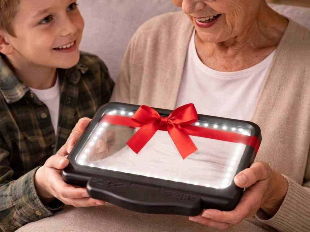 Nešiojama led apšviesta skaitymo didinimas stiklas, 2,5 kartų didinanti