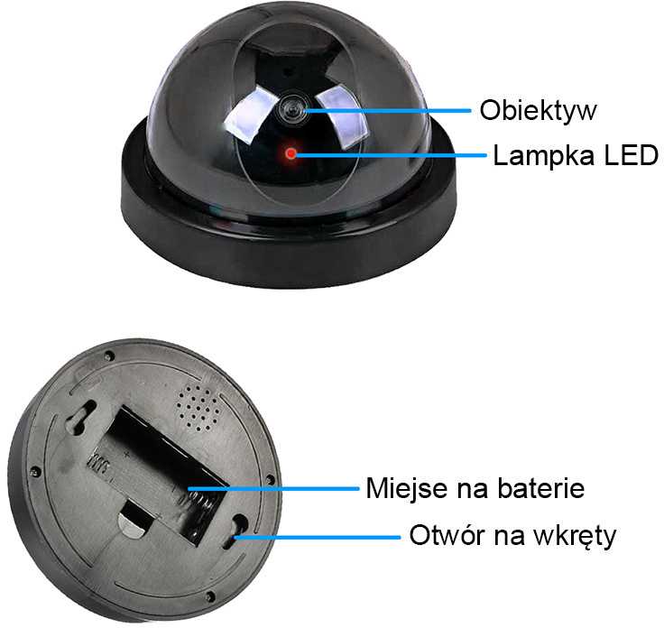Pramoninės kameros muliažas su LED lempute