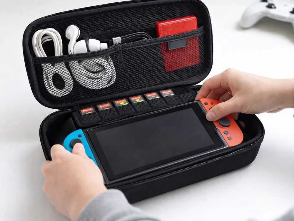 Nintendo switch 2 konsolės dėklas apsauginis dėklas su rankena, juodas