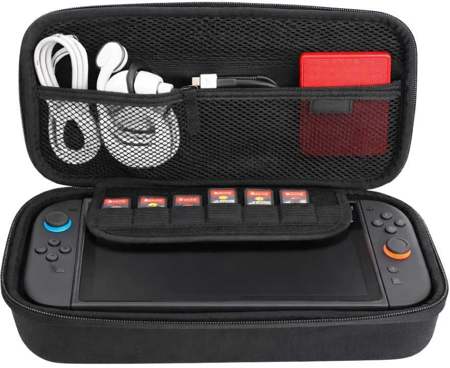 Nintendo switch 2 konsolės dėklas apsauginis dėklas su rankena, juodas