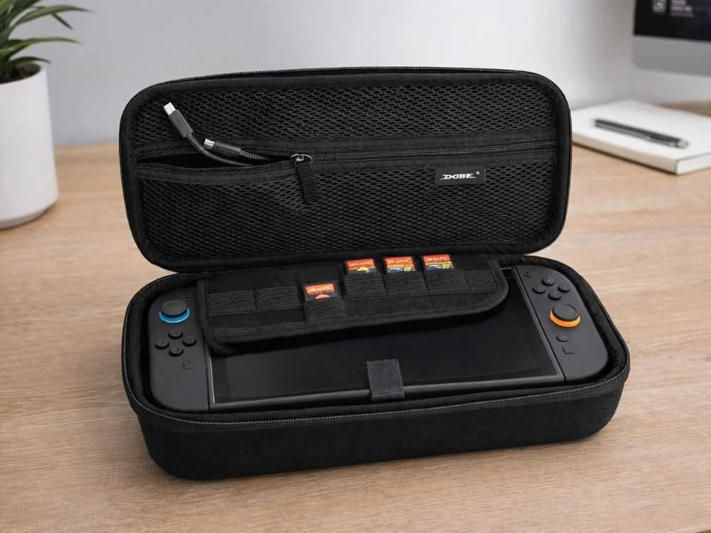 Nintendo switch 2 konsolės dėklas apsauginis dėklas su rankena, juodas