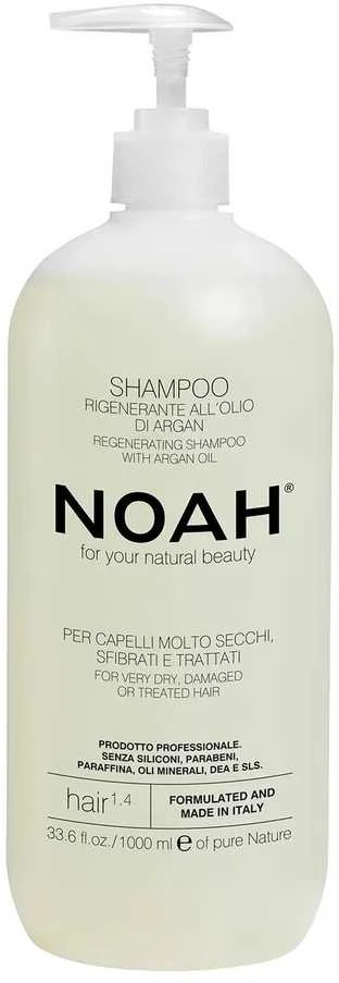Noah 1.4. Regenerating Šampūnas With Argan Oil Šampūnas sausiems ir chemiškai pažeistiems plaukams, 1000 ml