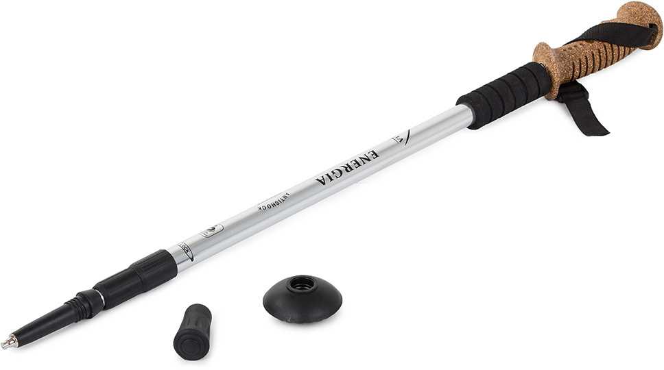 Teleskopinė nordic walking lazda su kamštine rankena, 135 cm
