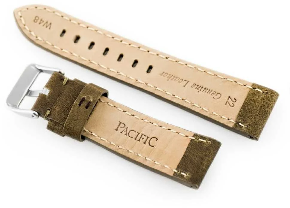 „Pacific“ odinis laikrodžio dirželis W48 - PREMIUM - alyvuogių žalias - 20 mm