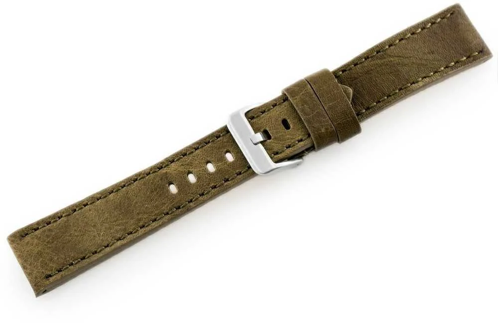 „Pacific“ odinis laikrodžio dirželis W48 - PREMIUM - alyvuogių žalias - 20 mm