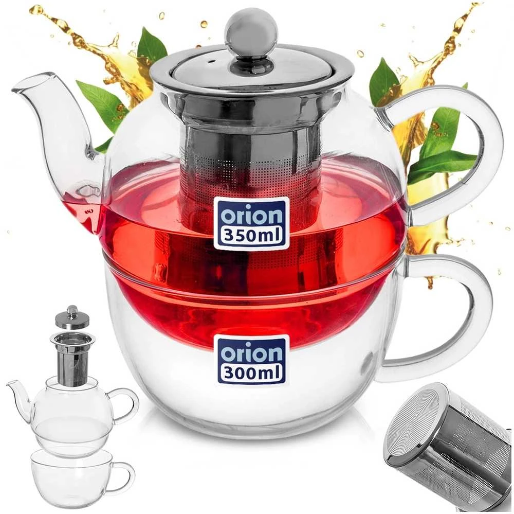 Orion Arbatos ąsotis su puodeliu 350+300 ml - Stiklinis