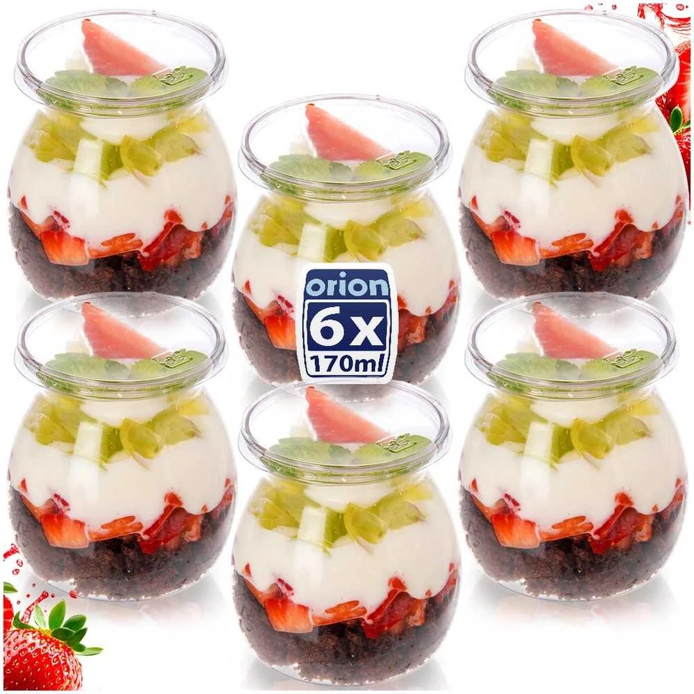 Orion Deserto dubenėliai su dangteliais 160 ml, 6 vnt.