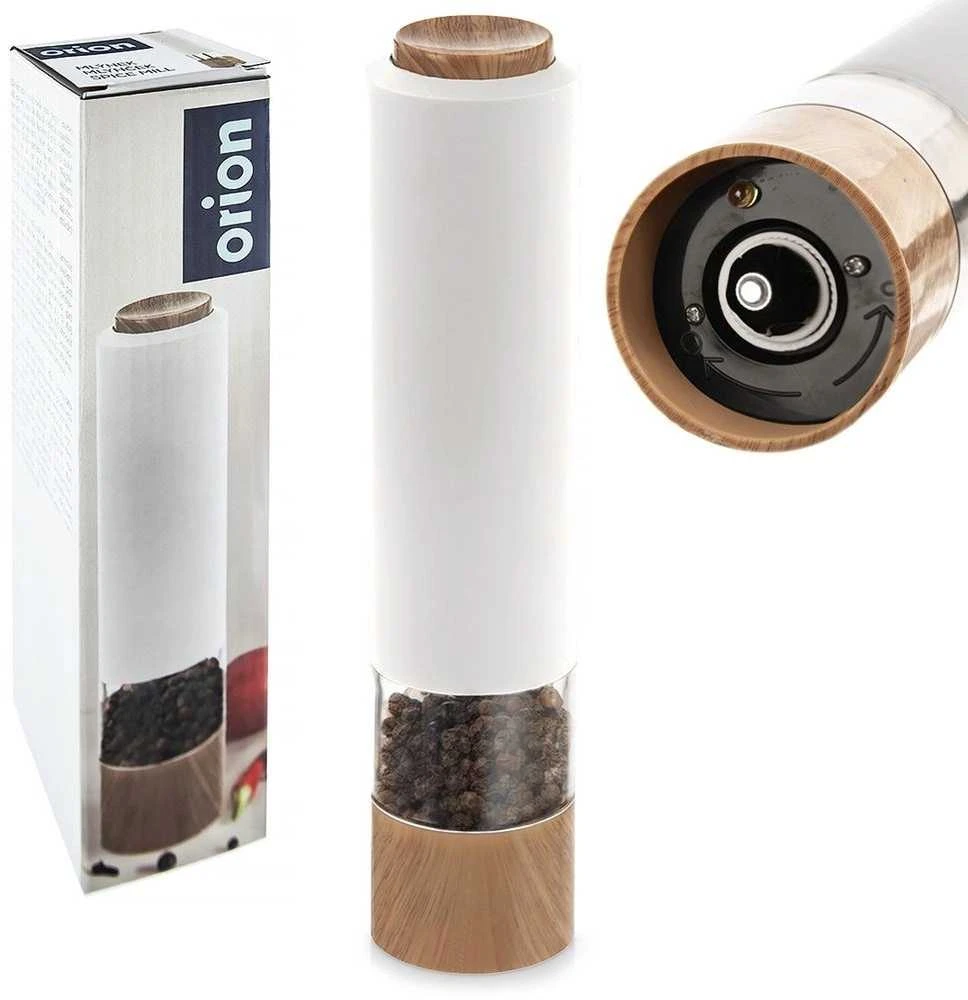 Orion Elektrinis pipirų ir druskos malūnėlis 23 cm Baltas