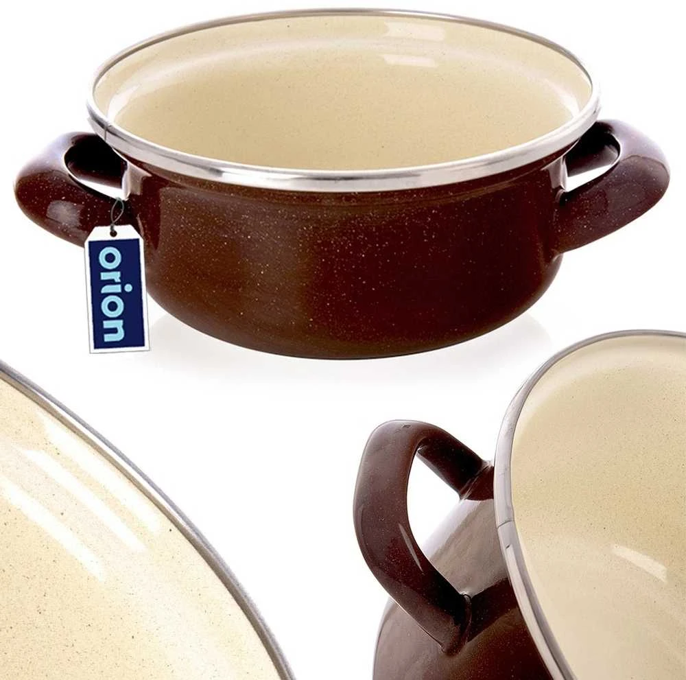 Orion Emaliuotas puodas 14 cm, 600 ml, rudas