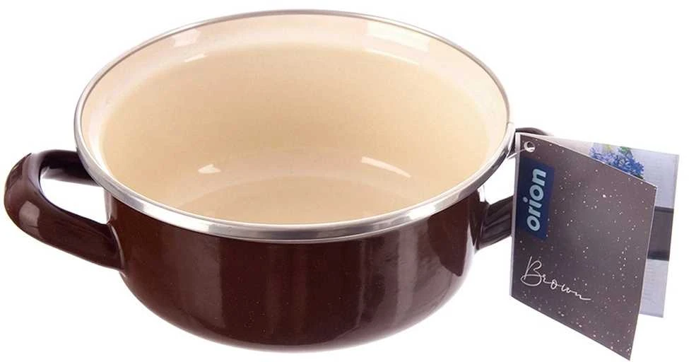 Orion Emaliuotas puodas 14 cm, 600 ml, rudas