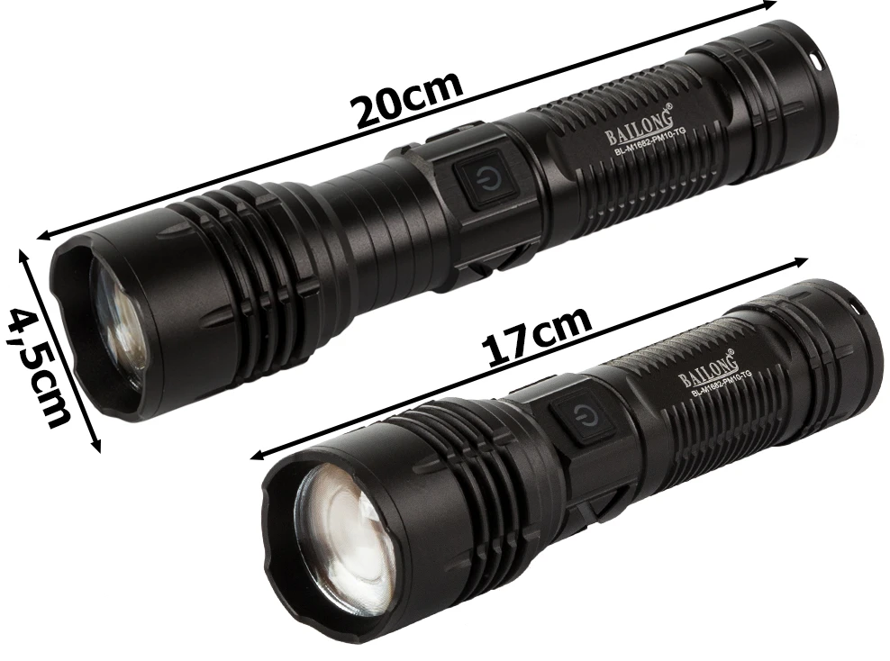Žibintuvėlis Bailong M1682 su LED CREE PM10-TG