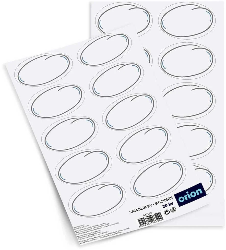 WMF Orion Etiketės Lipdukai Stiklainių 20 Vnt. Baltos