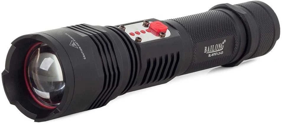 Žibintuvėlis Bailong W767 su CREE XM-L T6 dioda ir USB įkrovimu