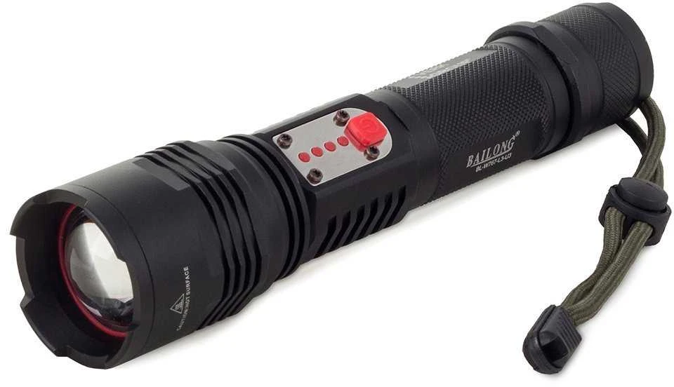 Žibintuvėlis Bailong W767 su CREE XM-L T6 dioda ir USB įkrovimu