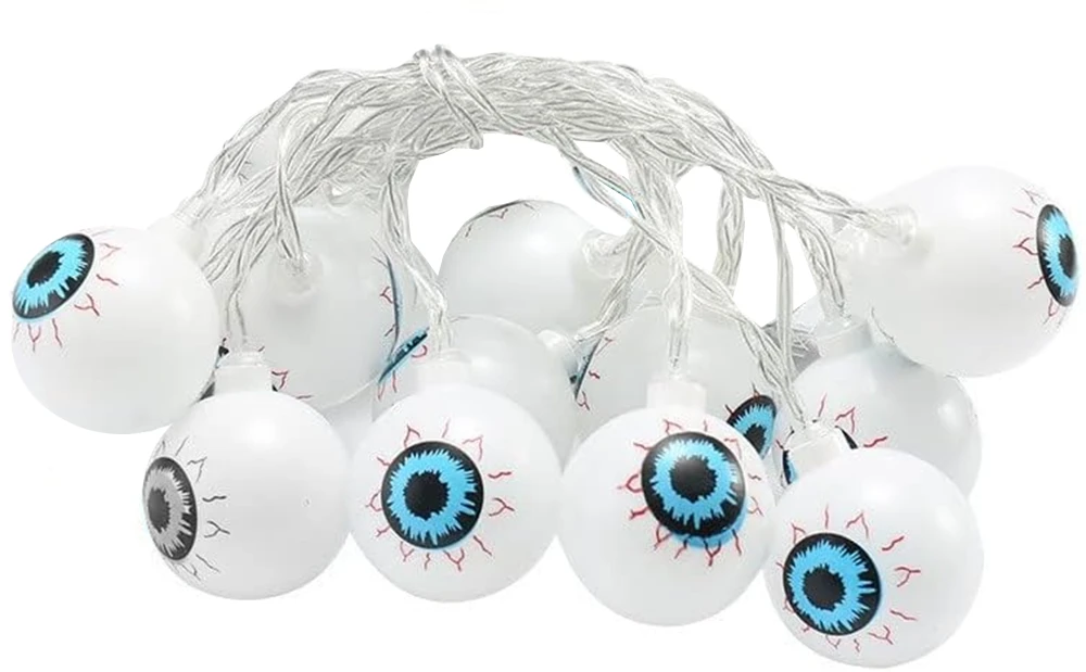 LED girlianda 10 lempučių akys Halloween 195 cm