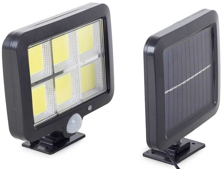 Saulės lempa su judesio ir prieblandos jutikliais, 120 LED