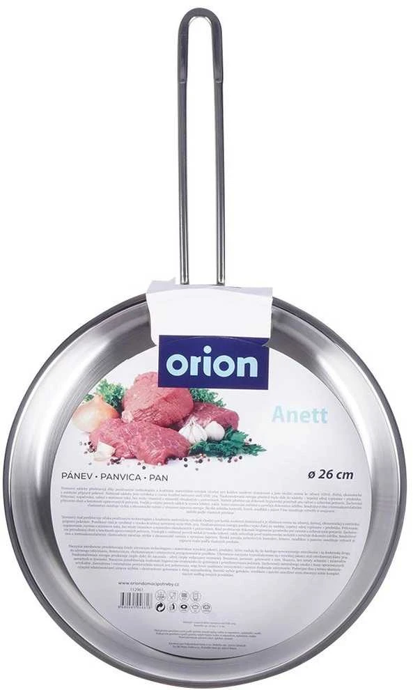 Orion plieninė keptuvė ANETT 26 cm, energiją taupanti, nerūdijančio plieno