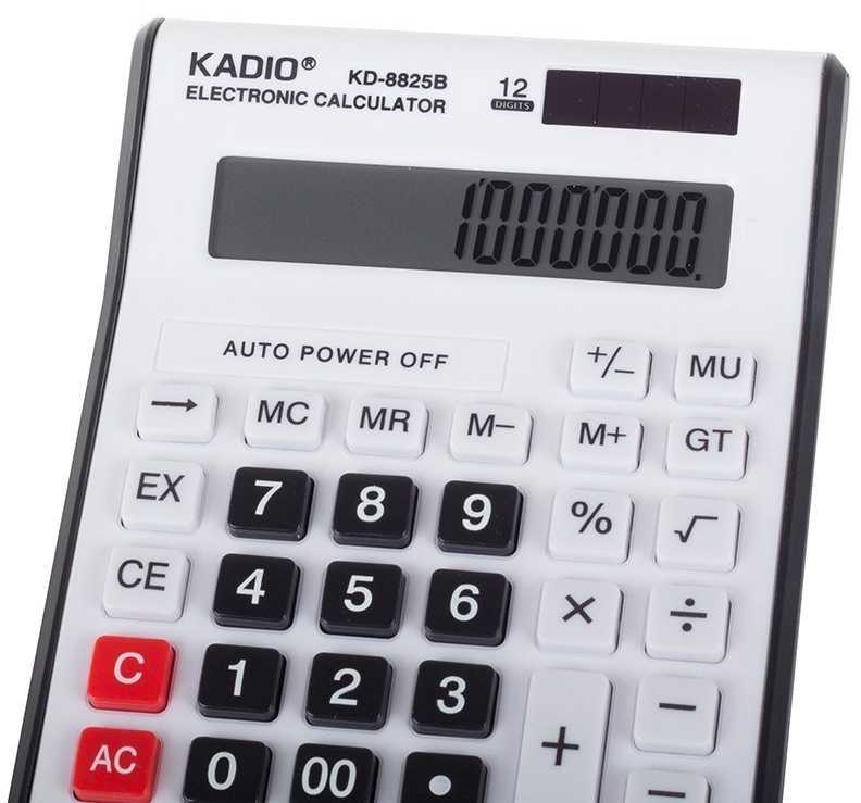 Skolinis stalo kalkuliatorius 12 skaitmenų su dideliais skaičiais