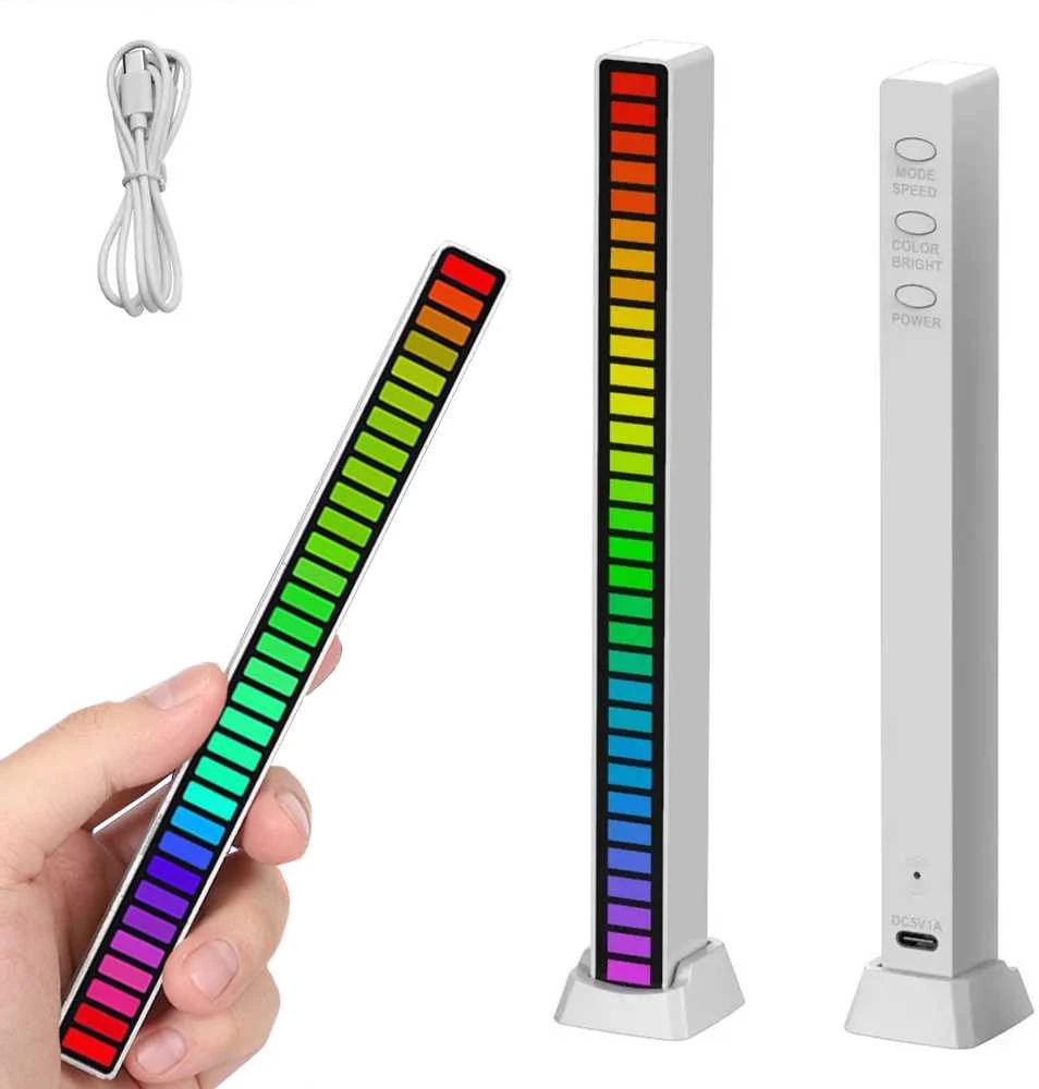 Pakabinamas šviestuvas RGB LED garsų reaguojanti neoninė juosta su baterija