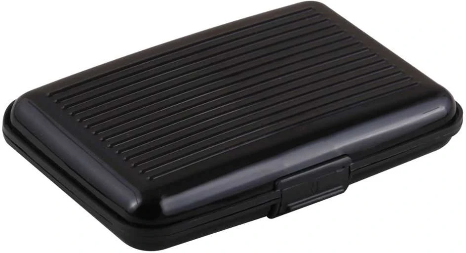 Aliumininis dokumentų dėklas su RFID apsauga, 11x7,5 cm, juodas